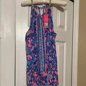 Pink and Blue Floral Lily Pulitzer top